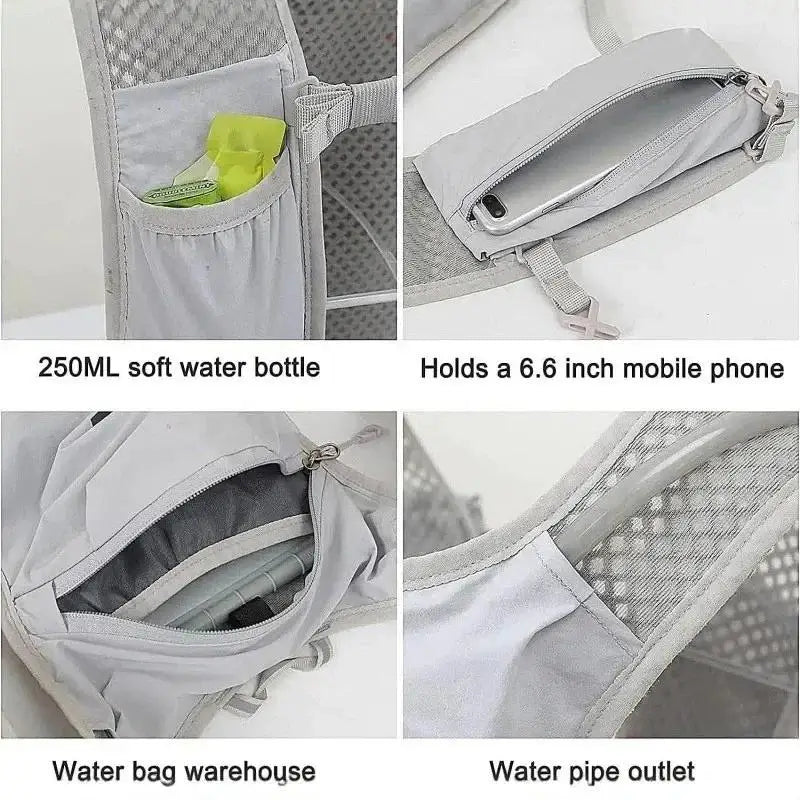 Lightweight Running Vest with Water Bottle Pocket — 5L